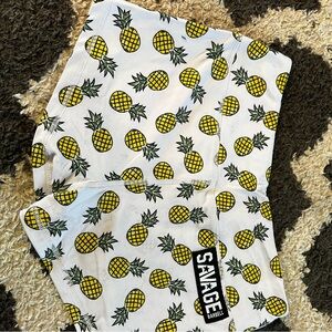 Savage Barbell Pineapple Patterned Shorts